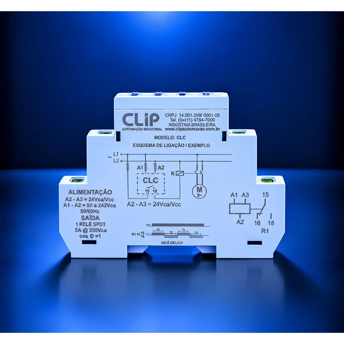 Temporizador CLC 24VCA/VCC e 90-242VCA - Clip