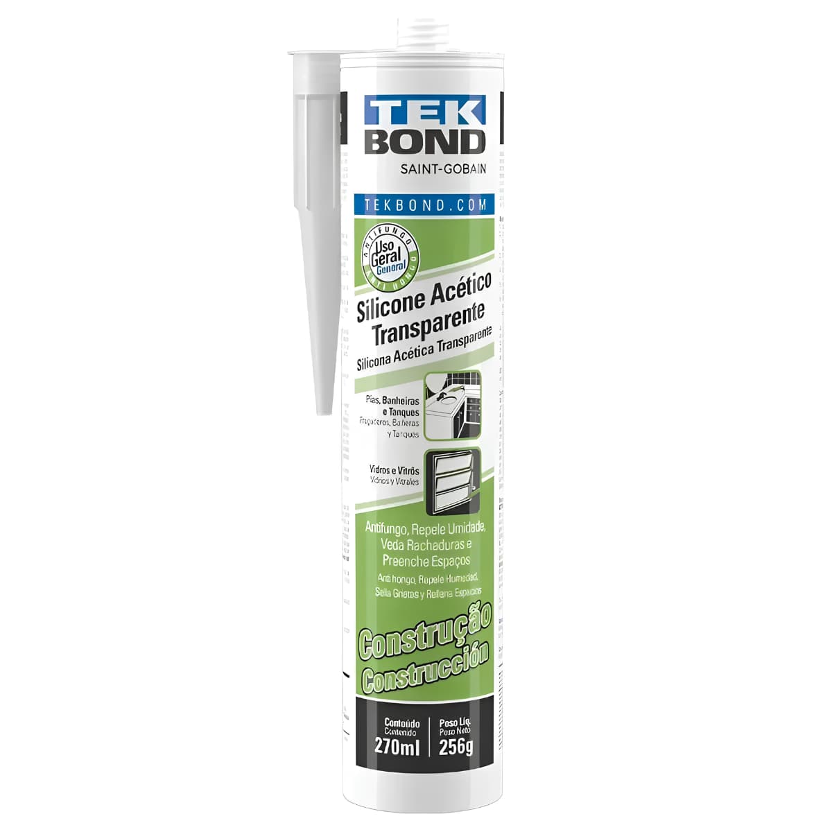 Silicone Acético Transparente 256g - Tekbond