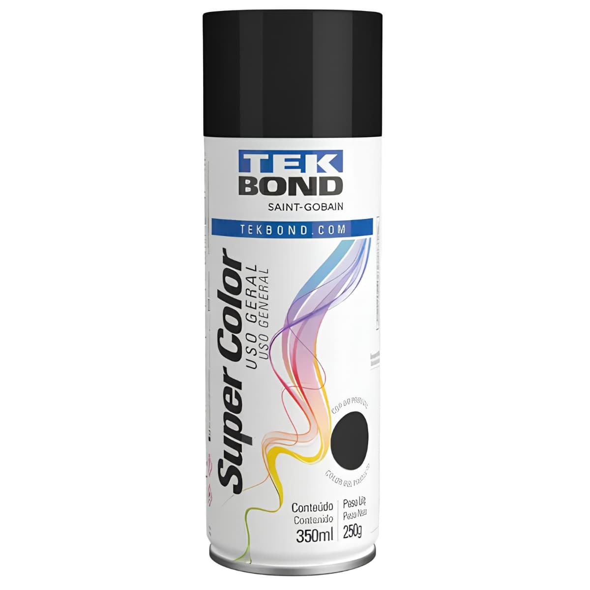 Tinta Spray Uso Geral Preto 350ml – Tekbond
