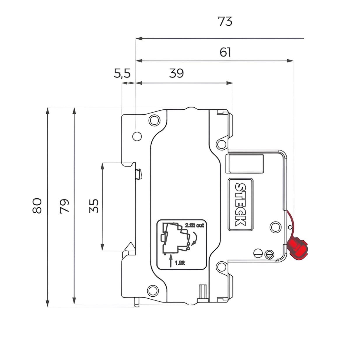 Disjuntor Bipolar DIN 20A Curva C 3KA - Steck