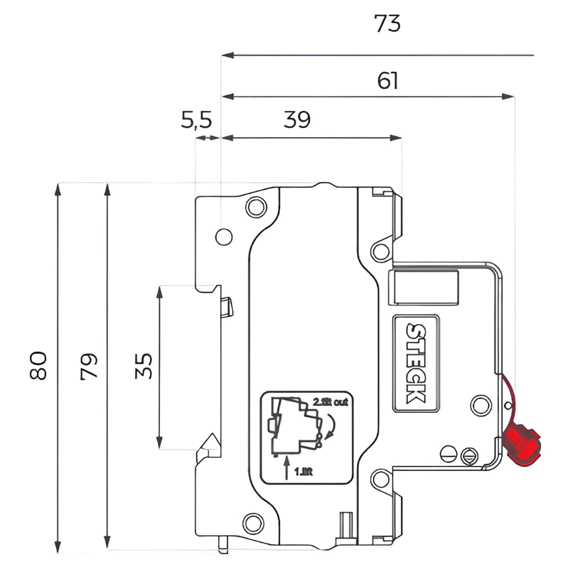 Disjuntor Bipolar DIN 32A Curva C 3KA - Steck