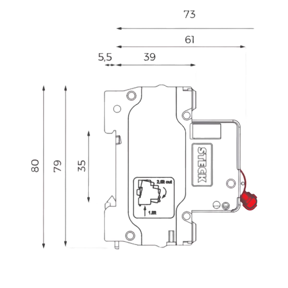Disjuntor Tripolar DIN 63A Curva C 3KA - Steck