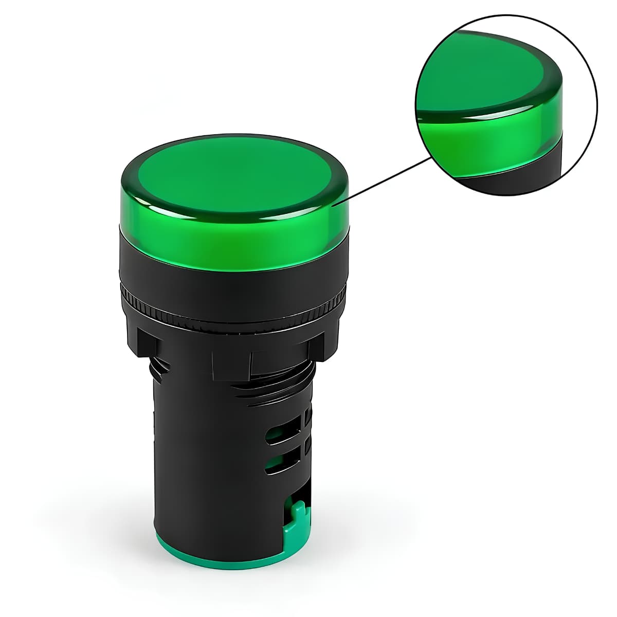 Sinaleiro Led Verde 22mm Monobloco- 110~220v Bivolt