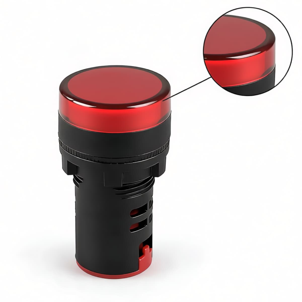 Sinaleiro Led Vermelho 22mm Monobloco- 110~220v Bivolt