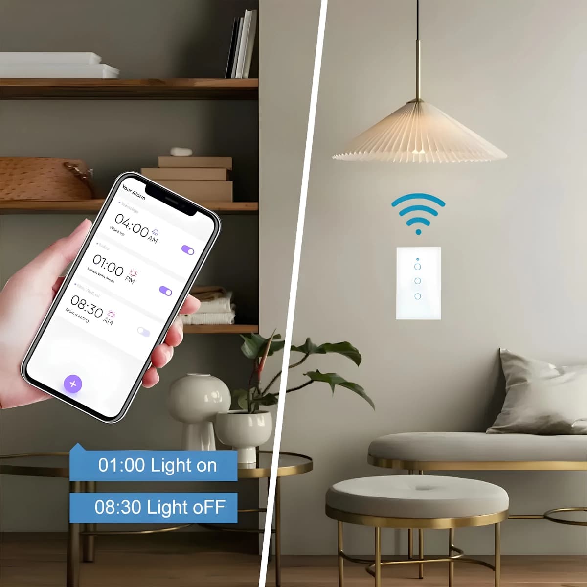 Interruptor Touch Inteligente Wifi 3 Botões 220V - Tuya