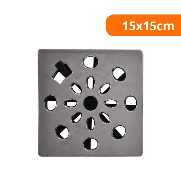 Grelha Rotativa Quadrada Cromada 15x15cm - Astra