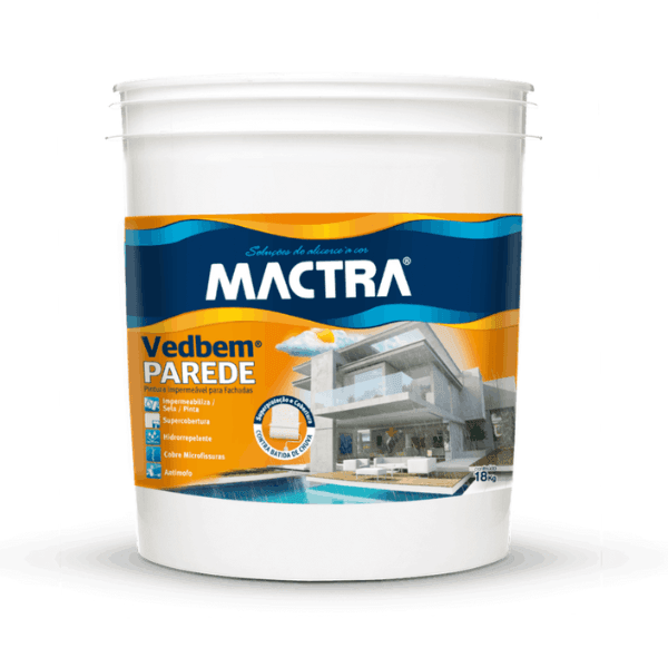 Tinta Impermeabilizante Vedbem Parede Cor Branca 3,6kg - Mactra