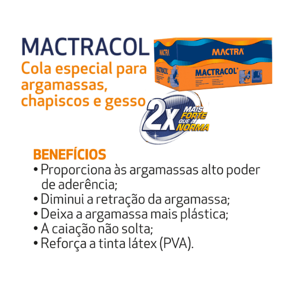 Aditivo para Chapiscos e Argamassa Mactracol Caixa 18L Com 9 Sachês Mactra