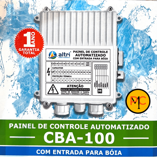 Altri Painel Box Para Bomba de Poço Com Entrada Para Boia 3 fios 1.00cv Mono 110v 70uf 14A