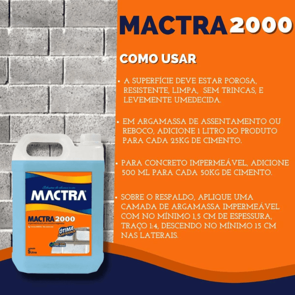 Impermeabilizante Para Argamassa E Concreto 2000 5L – Mactra