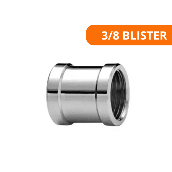 Luva Latão Cromada 3/8 Blister C/ 1 Peça – Blukit