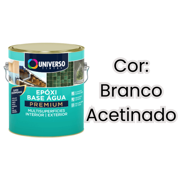 Tinta Epóxi Para Azulejos Vidros Metais Madeiras Base Água Multisuperfícies Cor Branco Acetinado 3,6L