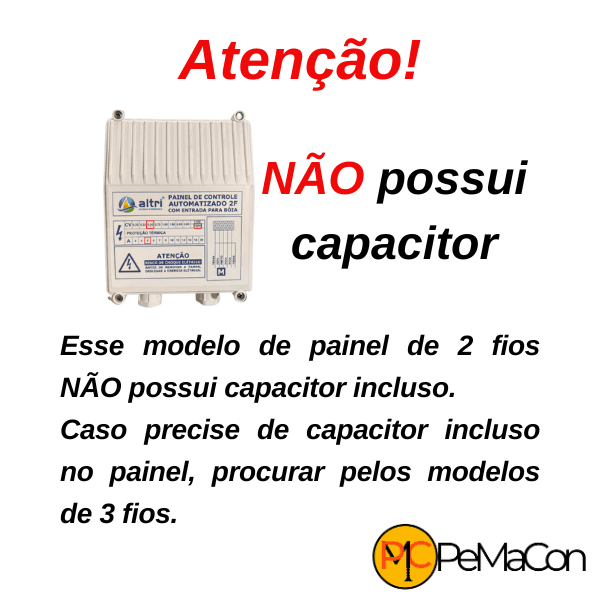 Altri Painel Para Bomba de Poço Com Entrada Para Boia 2 fios 1.00cv Mono 110v 16A