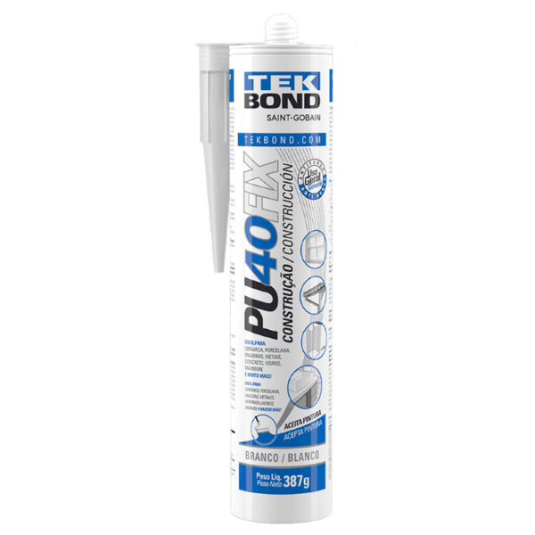 Cola Adesivo Multiuso Pu40 Fix Selante Branco 387g/280ml – Tekbond
