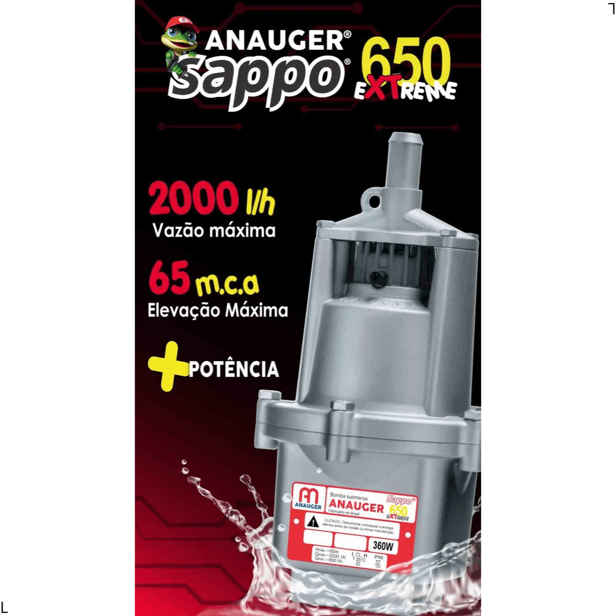 Bomba de Água Submersa Sappo 650 Extreme 360W 220V – Anauger
