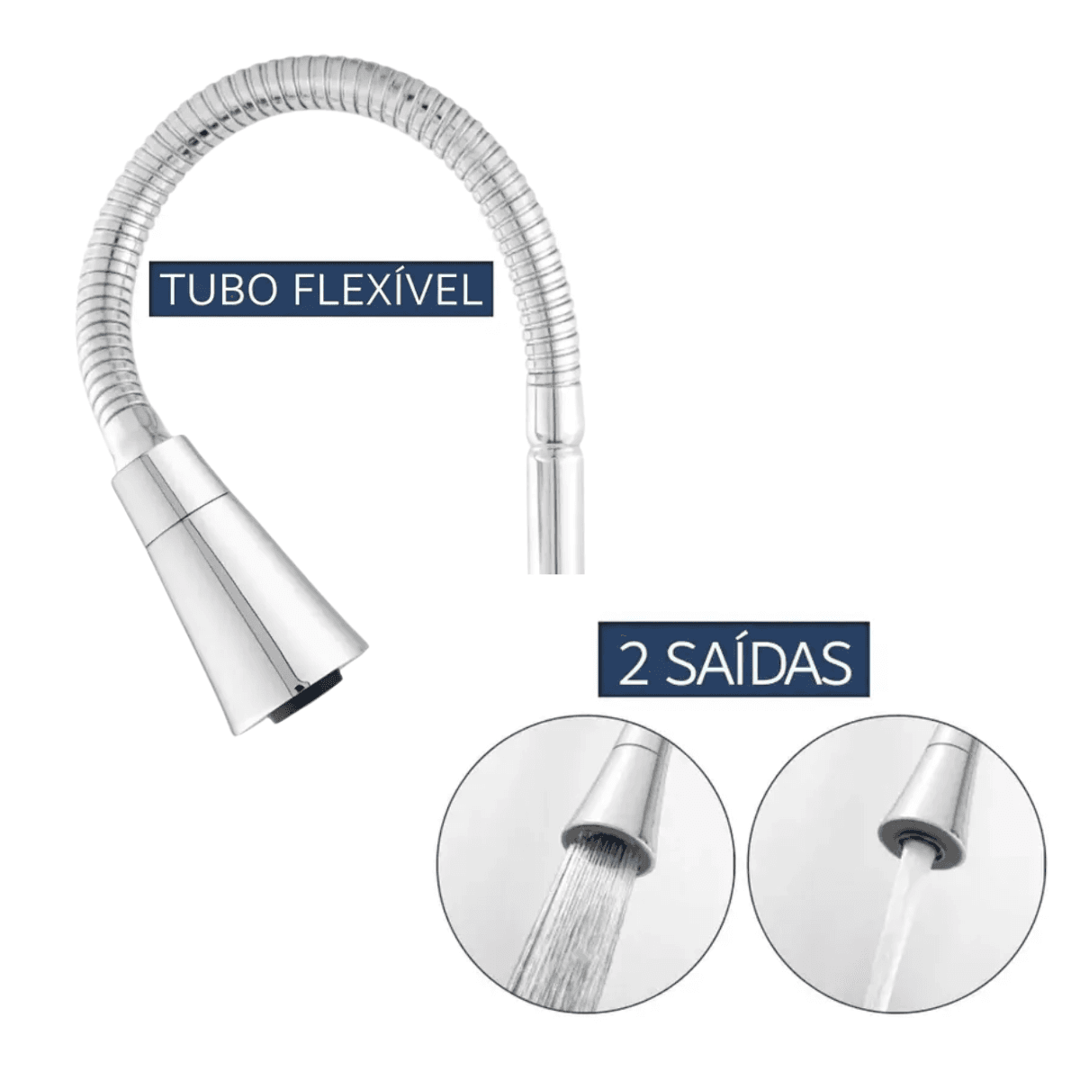 Torneira Gourmet Cozinha Parede Bica Flexível Jato Duplo 1/4 de Volta – Fauzi