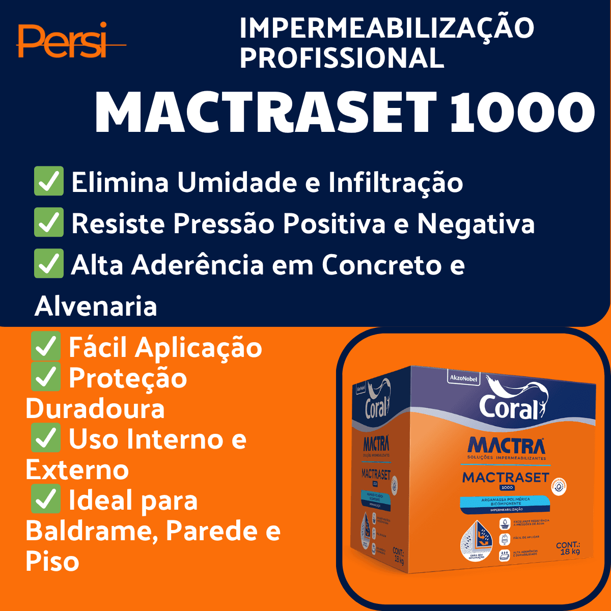 Impermeabilizante Mactraset 1000 Profissional 9 Kg – Coral Mactra
