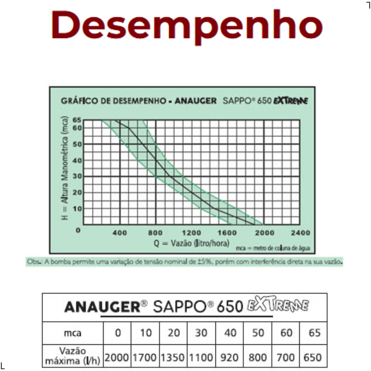 Bomba de Água Submersa Sappo 650 Extreme 360W 220V – Anauger