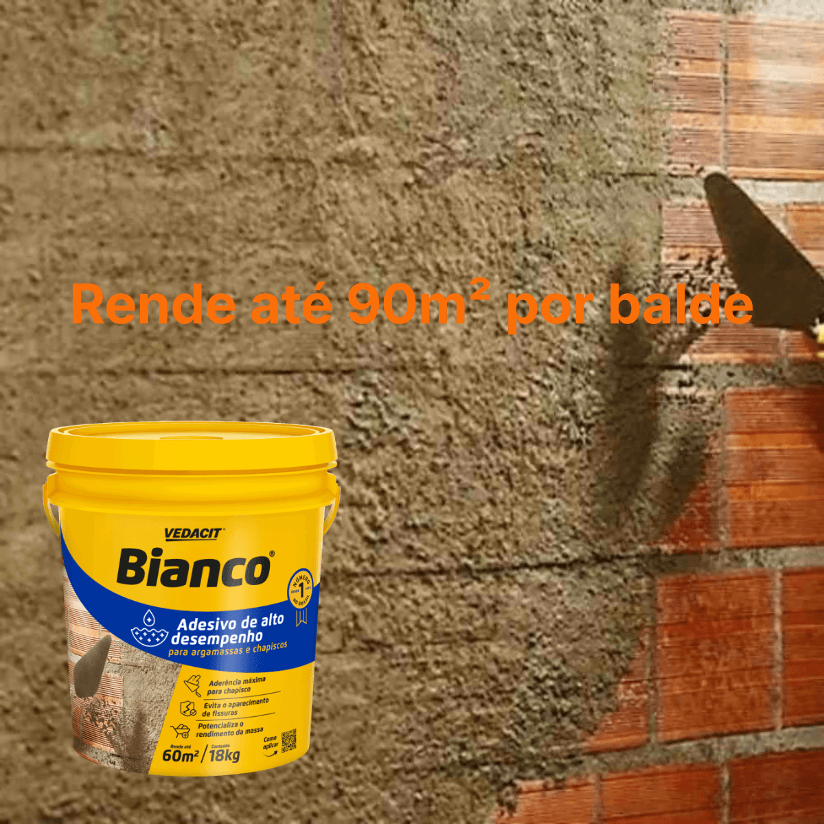 Adesivo Bianco para Argamassa e Chapisco PVA Balde Com 18 Litros Vedacit