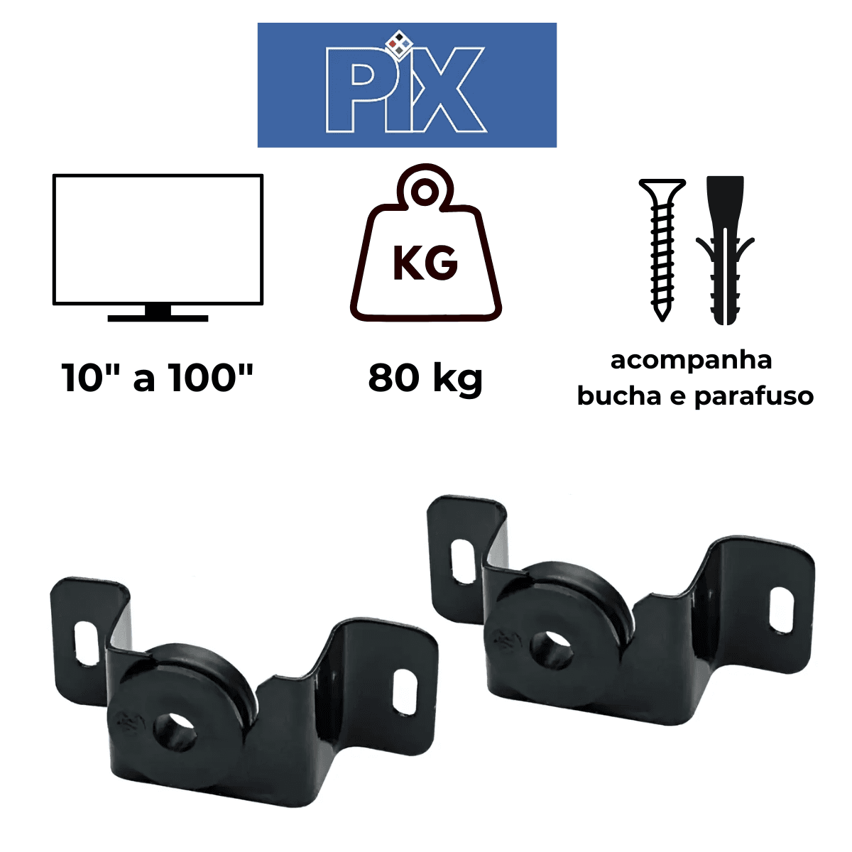 Suporte de TV Fixo Universal Compacto 10″ a 100″ – Pix