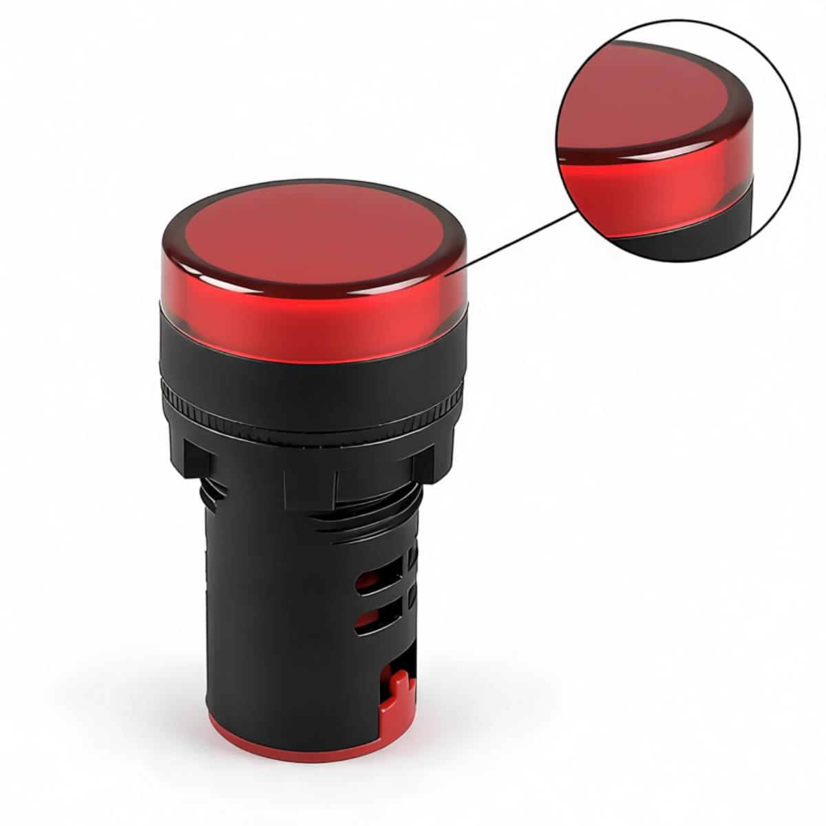 Sinaleiro Led Vermelho 22mm Monobloco- 110~220v Bivolt