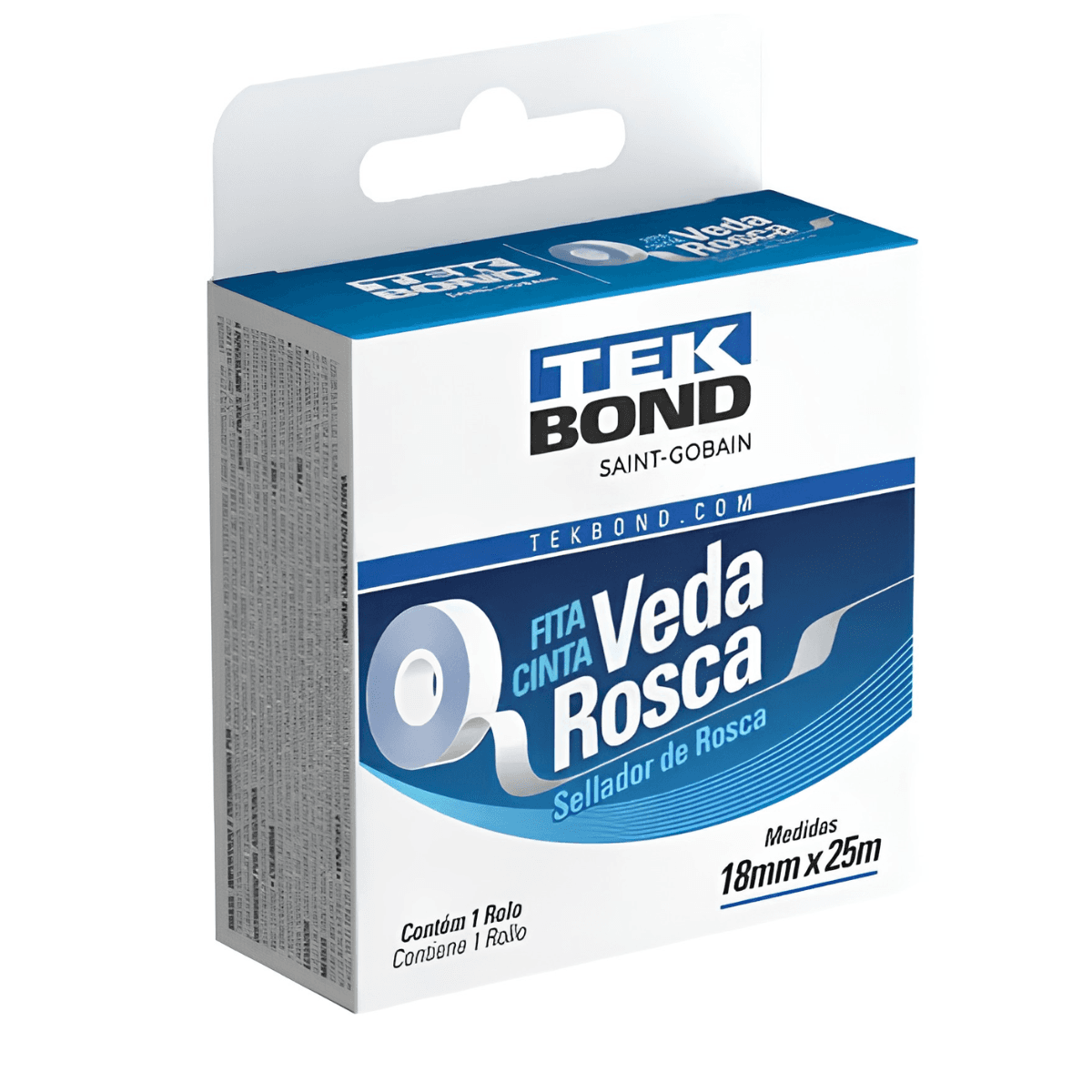 Fita Veda Rosca Branca 18mm x 25m Tekbond