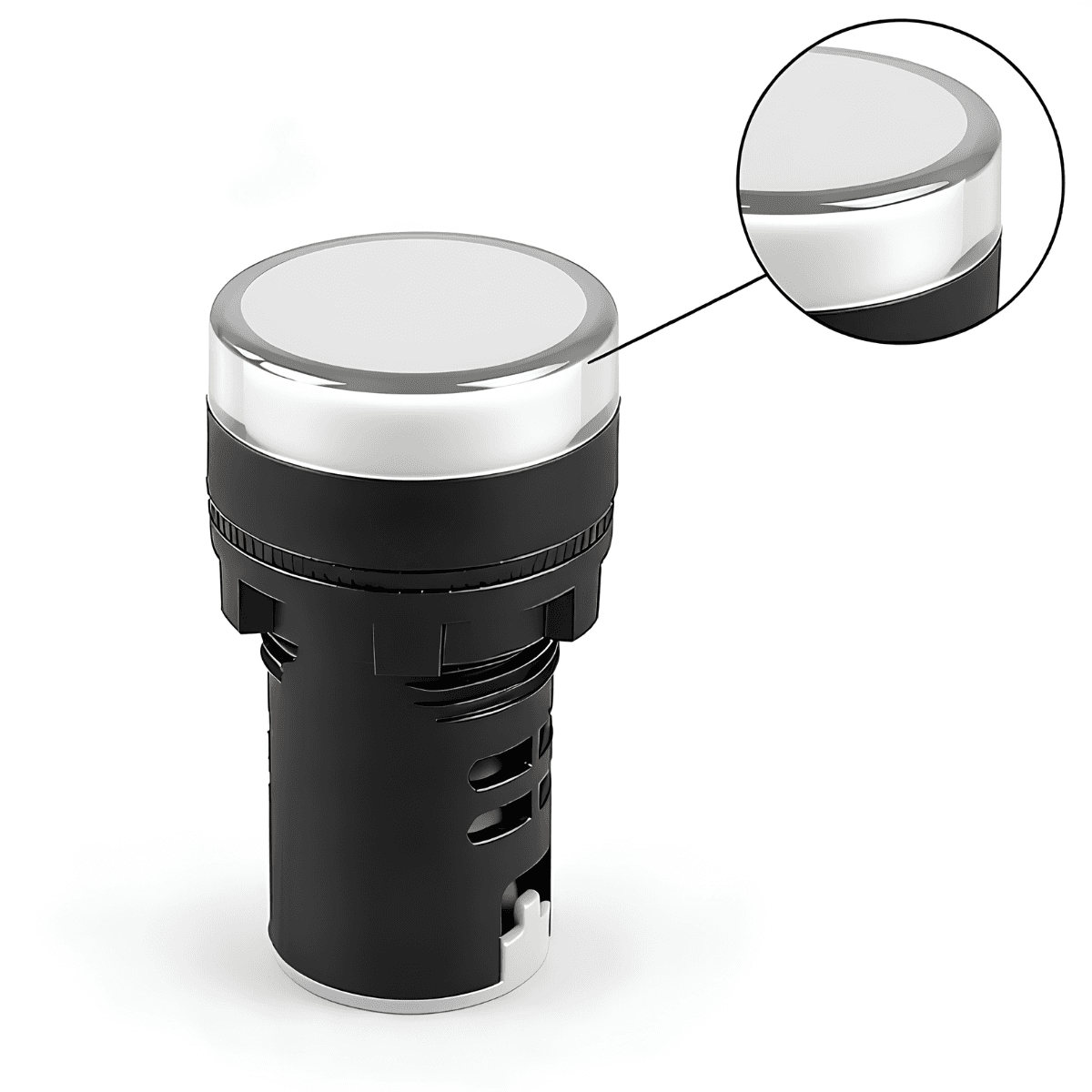 Sinaleiro Led Branco 22mm Monobloco- 110~220v Bivolt