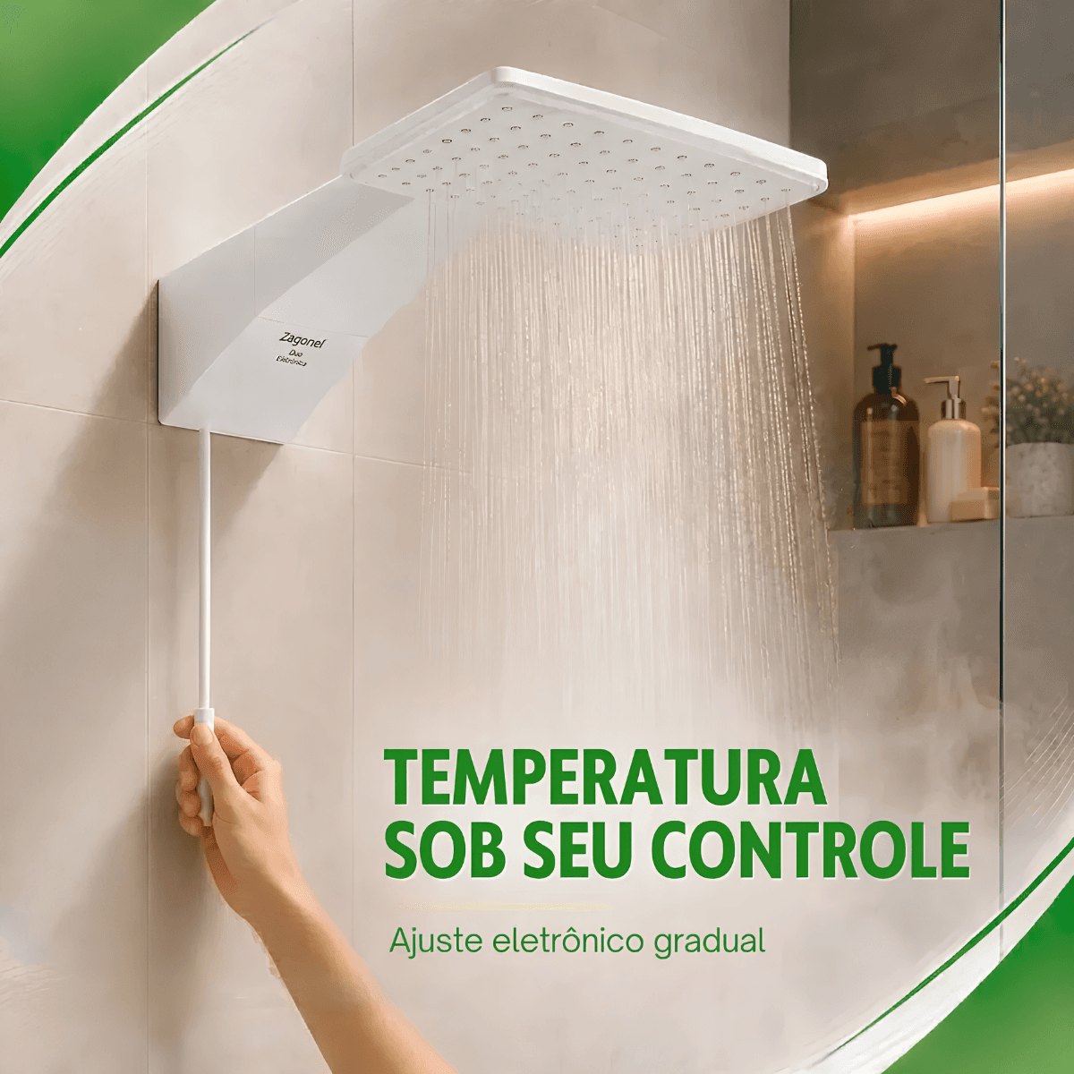 Ducha Polo Eletrônica 7700W 220V Branca Zagonel