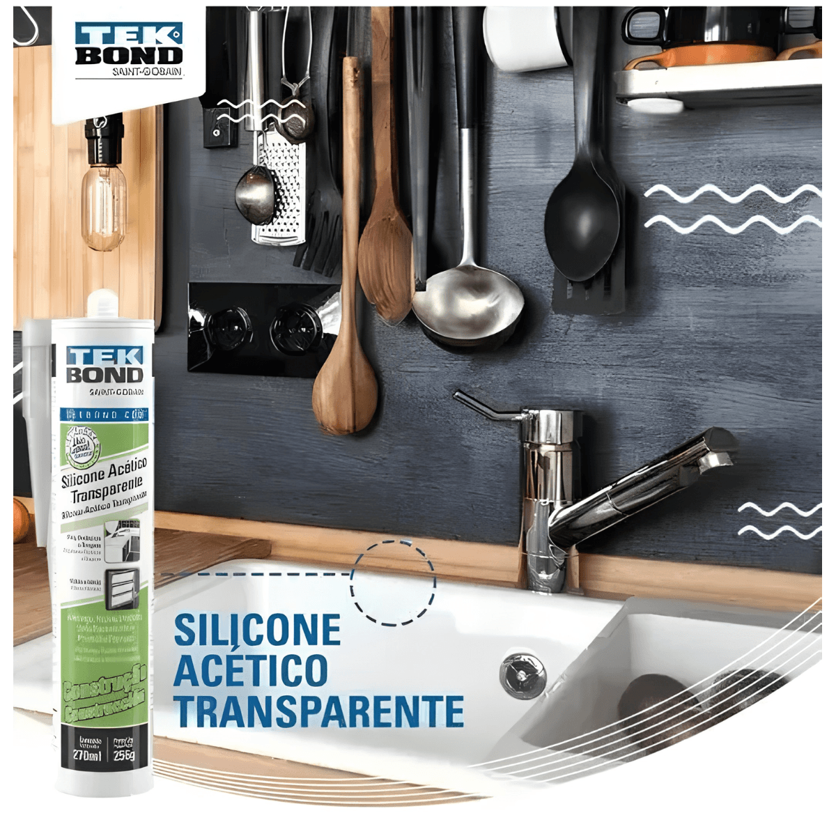 Silicone Acético Transparente 256g - Tekbond