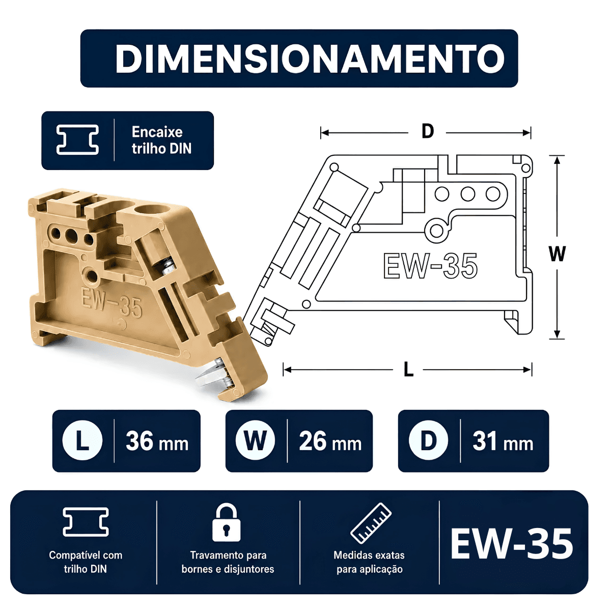 Poste Fixação EW35 Bege