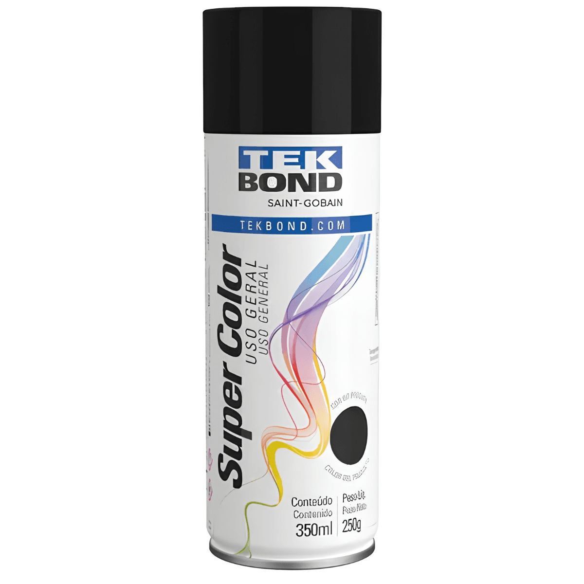 Tinta Spray Uso geral Preto Fosco 350ml – Tekbond