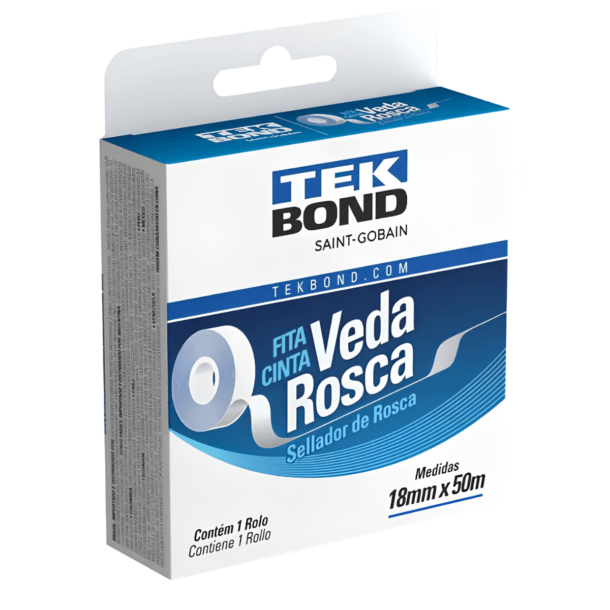 Fita Veda Rosca Branca 18mm x 50m Tekbond