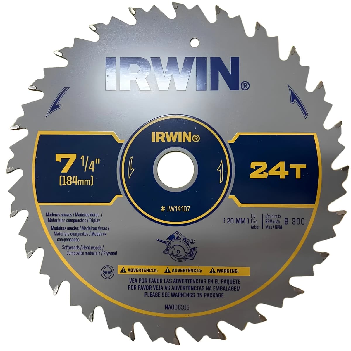 Disco Serra Circular Para Madeira 7.1.4pol 24 Dentes - Irwin