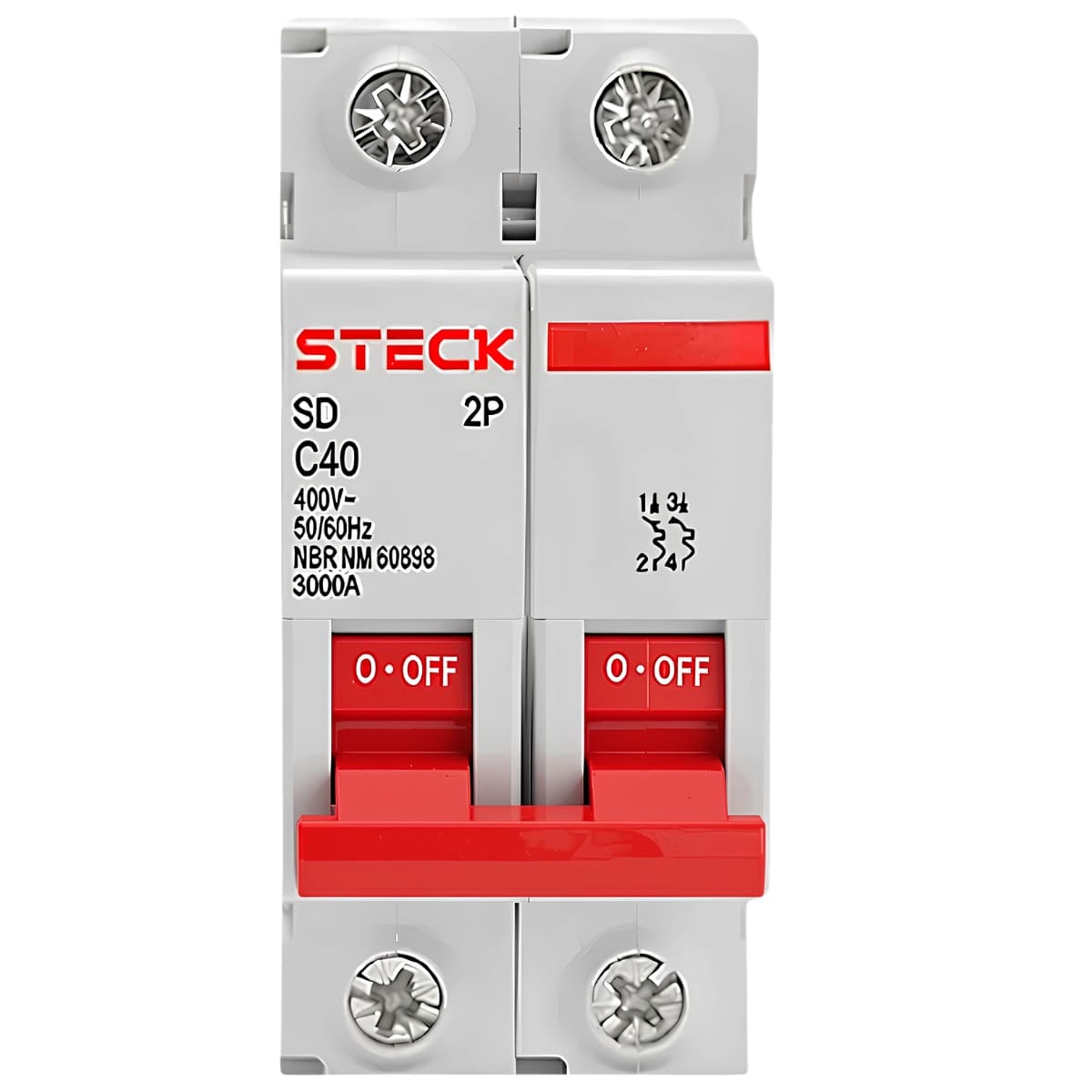Disjuntor Bipolar DIN 40A Curva C 3KA - Steck