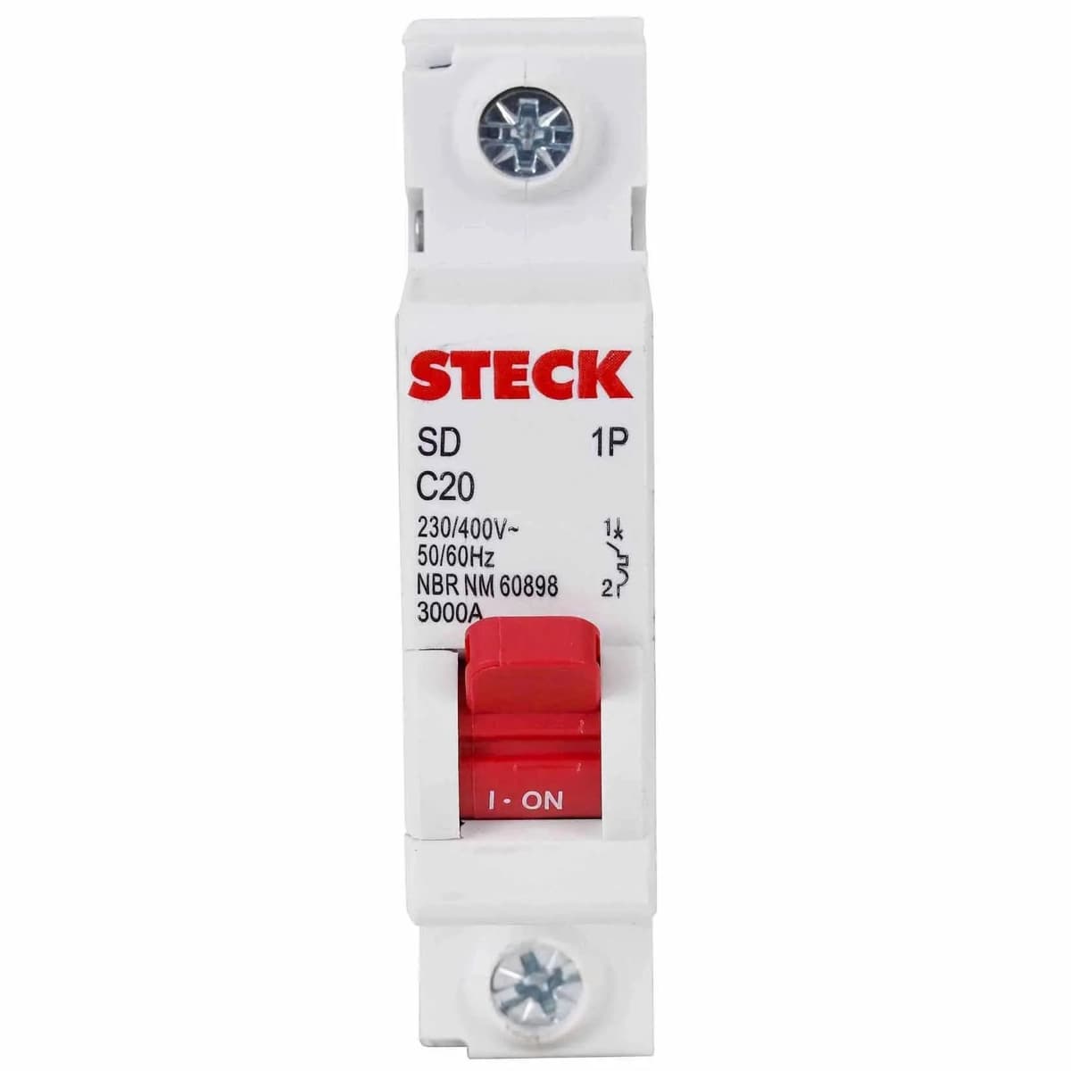 Disjuntor Unipolar DIN 20A Curva C 3KA - Steck