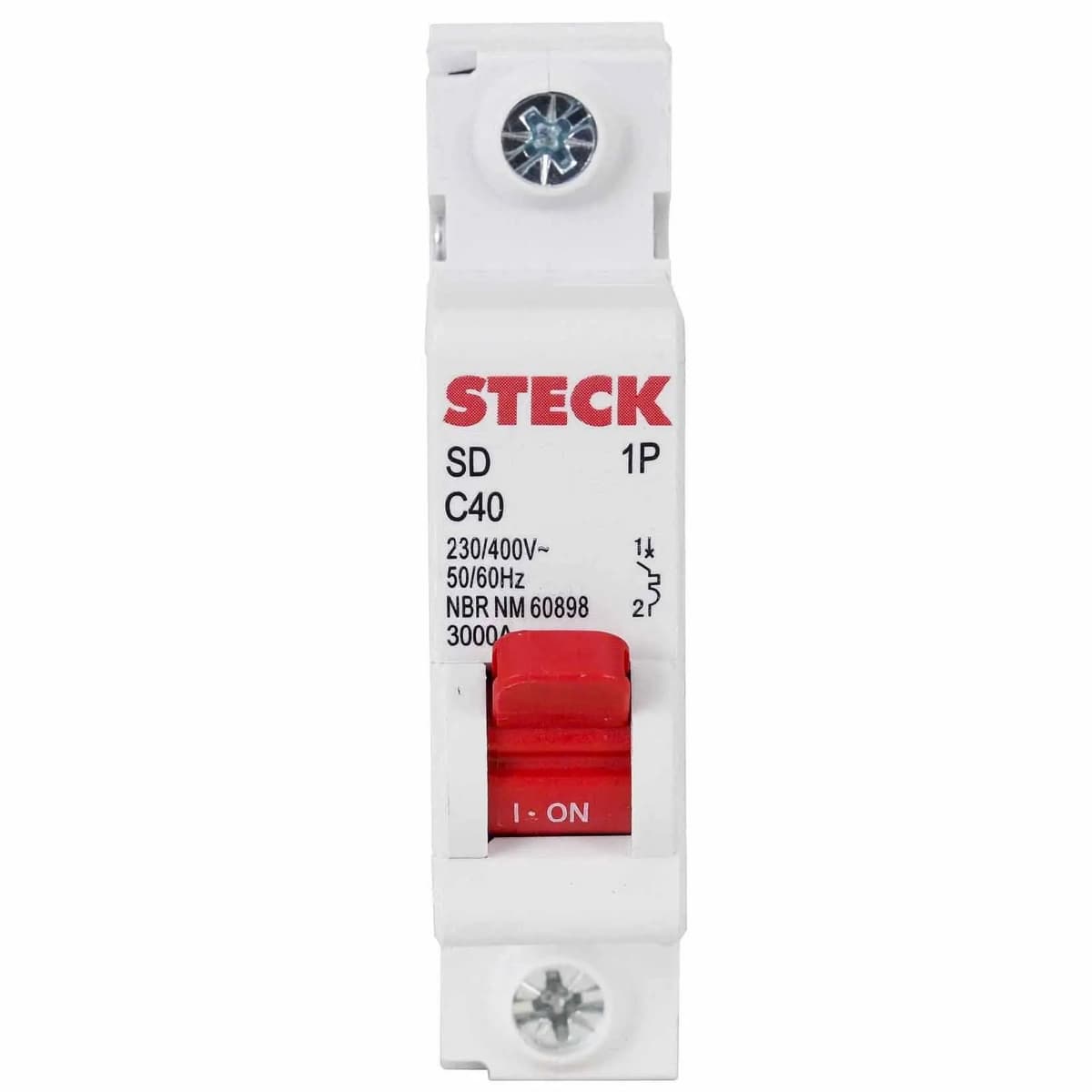Disjuntor Unipolar DIN 40A Curva C 3KA - Steck