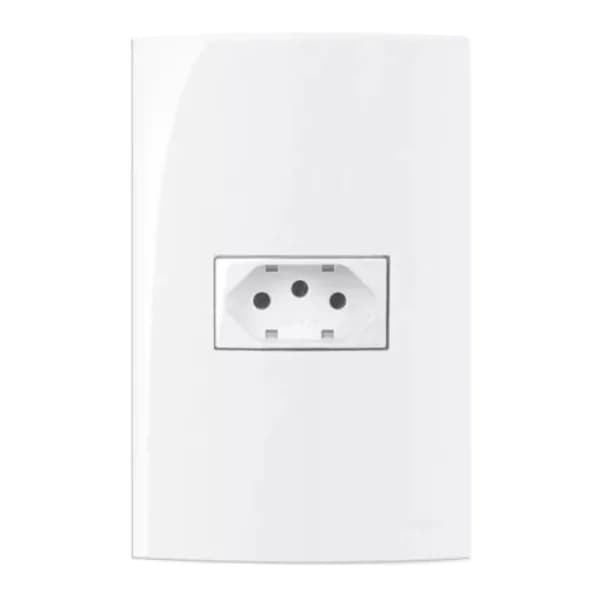 Conjunto 4X2″ 1 Tomada Padrão 2P+T 10A-250V Sleek Branco MarGirius