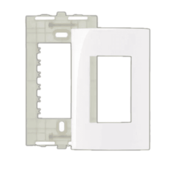Conjunto Placa Espelho 4X2″ 3 Postos Horizontais Com Suporte Sleek Branco MarGirius