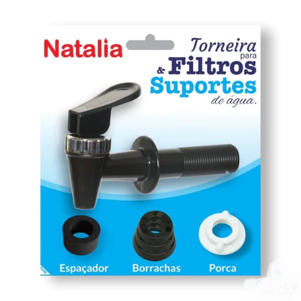Torneira Preta Encartelada Para Filtro De Barro - Natalia