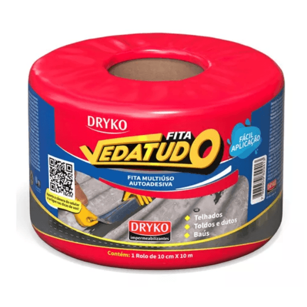 Fita Multiuso Dryko Aluminizada 10mx10cm - Vedatudo