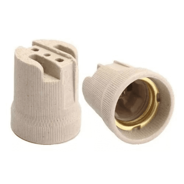 Soquete Elétrico Para Lâmpada em Porcelana E27 - Interneed