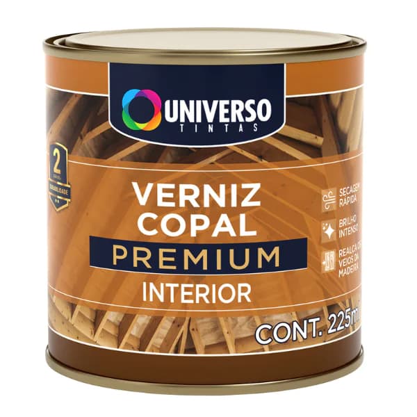 Verniz Copal Premium Cor Natural 225ml - Universo