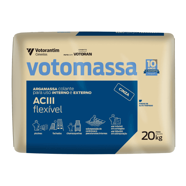 Argamassa Colante Flexível AC3 Cinza 20kg - Votorantim