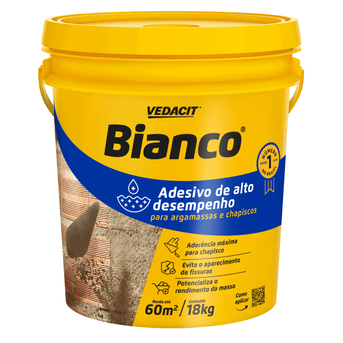 Adesivo Bianco para Argamassa e Chapisco PVA Balde Com 18 Litros Vedacit