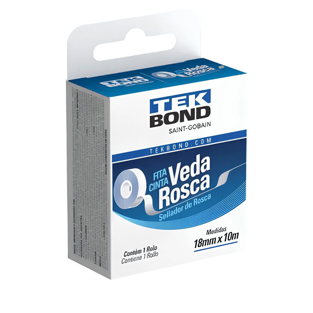 Fita Veda Rosca Branca 18mm x 10m Tekbond