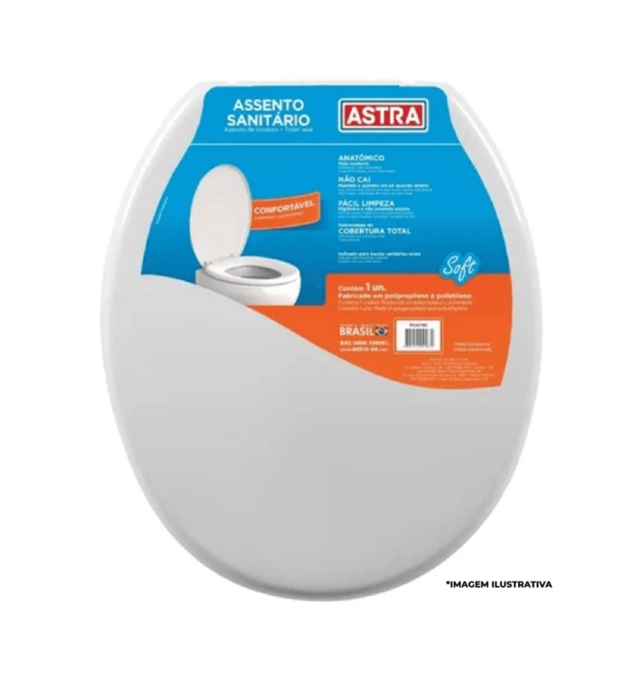 Assento Sanitário Soft Cinza Astra