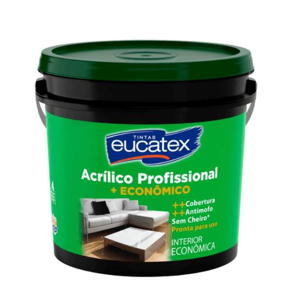 Tinta Acrílica Profissional Cor Branca Pronto Para Uso 18L – Eucatex