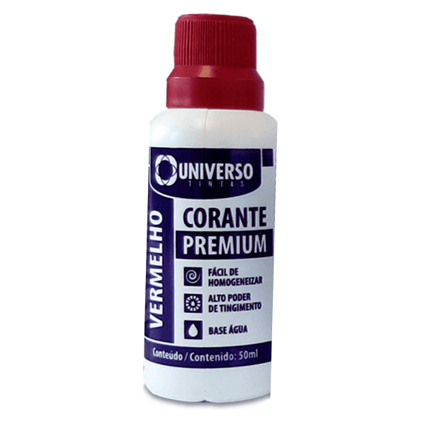 Corante Líquido Para Tinta Pigmento Vermelho 50ml Universo