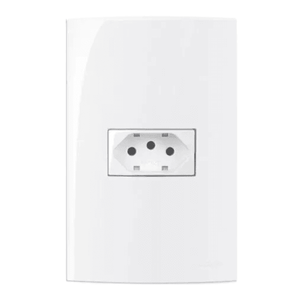 Conjunto 4X2″ 1 Tomada Padrão 2P+T 10A-250V Sleek Branco MarGirius