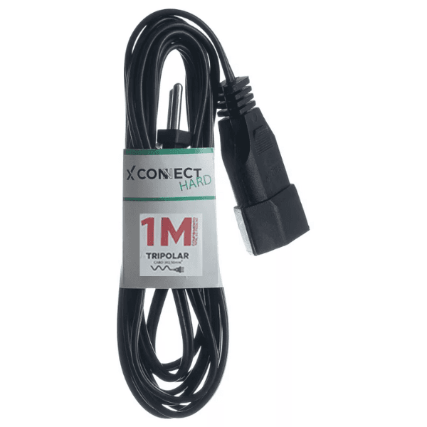 Extensão Connect Hard 10A 2P+T 1m Tripolar Preto Fiolux